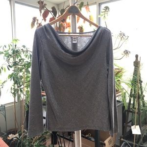 Talbots sparkly dress blouse silver MEDIUM